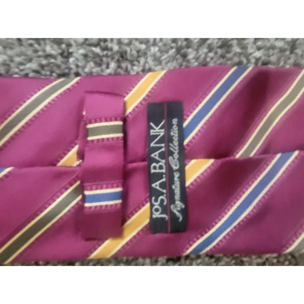 Ruby & Gold Silk Jos. A. Bank Tie  Signature Collection